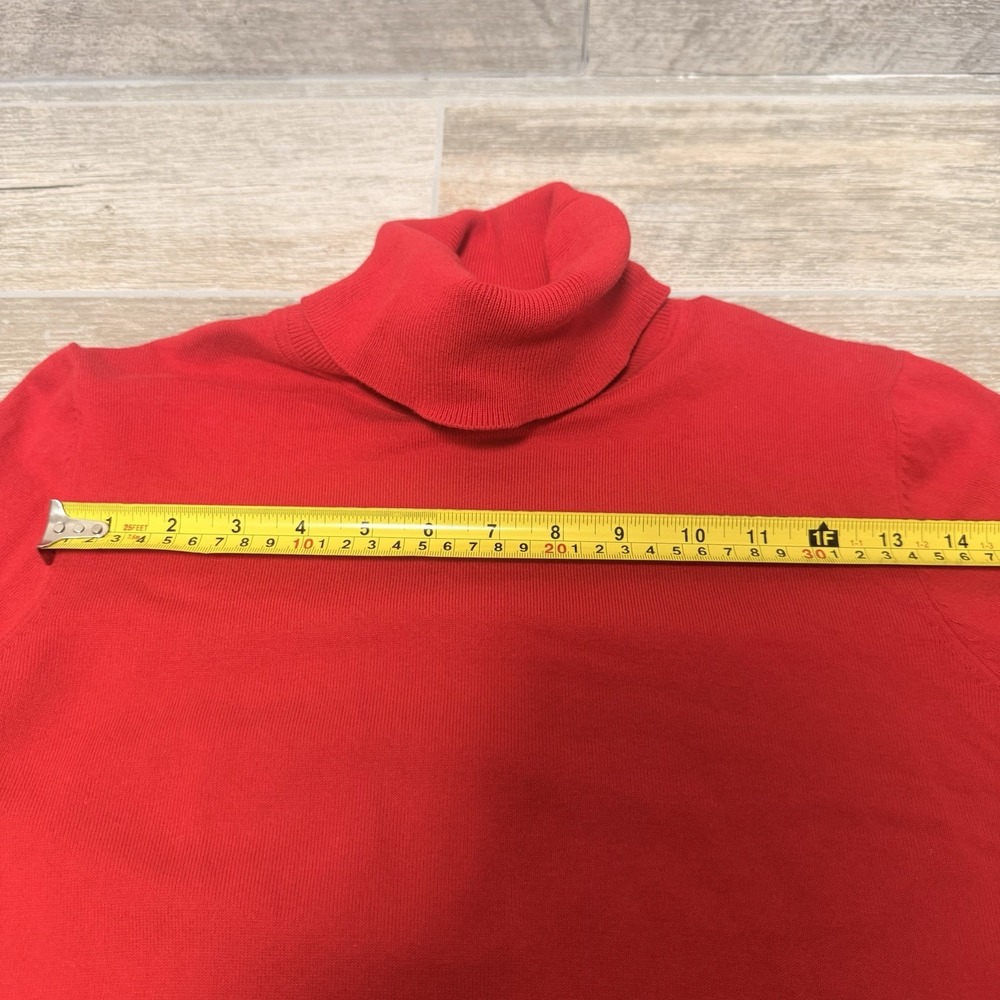 Women's Tommy Hilfinger Red Turtleneck Size Medium Made In‎ Cambodia - Picture 6 of 8